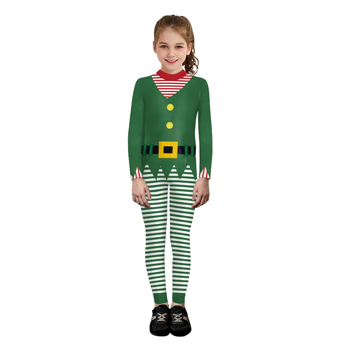 Matching Outfit Christmas Tree Print Cosplay Costume - Green Stripe Jumpsuit for Adults and Children - Premium Cosplay Costumes from Lizard Vigilante - Just $29.99! Shop now at Lizard Vigilante