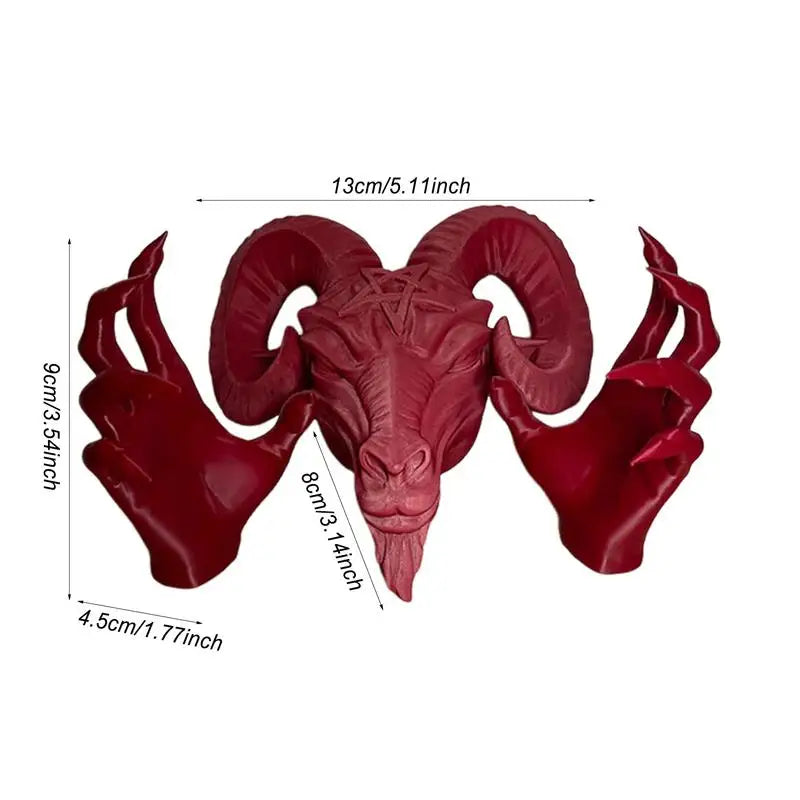 Devils Goat Baphomet Statue Resin Baphomet Head and Hands Statue Gothic Satanic Goat Ornament Religious Sculpture Ornament