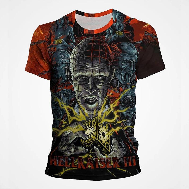 Horror Movie Hellraiser T-Shirts Scary 3D Printed Streetwear Men Women Casual Fashion Oversized T Shirt Kids Tees Tops Clothing - Premium T-shirts from Lizard Vigilante - Just $22.99! Shop now at Lizard Vigilante