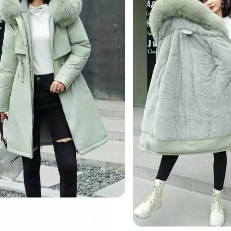New In Coats & Jackets Women's Winter Padded Jacket Loose Casual Outerwears Fleece Hodded Windbreaker Elegant Office Lady's Coat