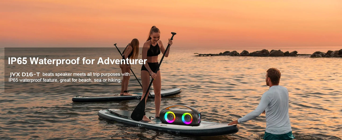 Portable Bluetooth Wireless Speaker, Loud Boombox Speaker with Subwoofer, Powerful Deep Bass Stereo Sound, IP65 Waterproof