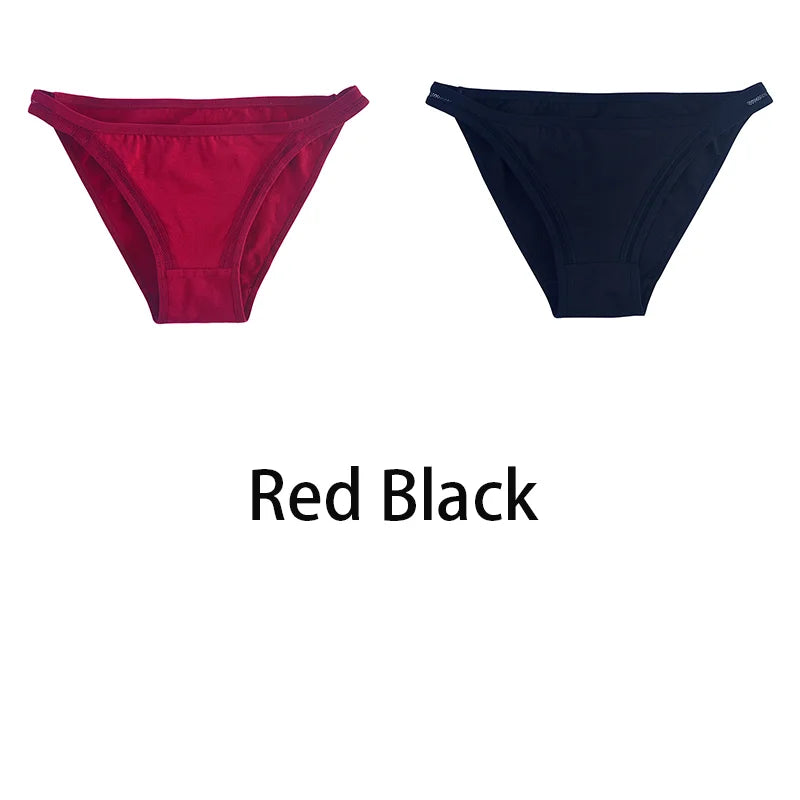 2Pcs/Set Women Cotton Panties – Comfortable Low-Rise Bikini Briefs with Hollow Out Decoration - Premium panties from Lizard Vigilante - Just $17.88! Shop now at Lizard Vigilante