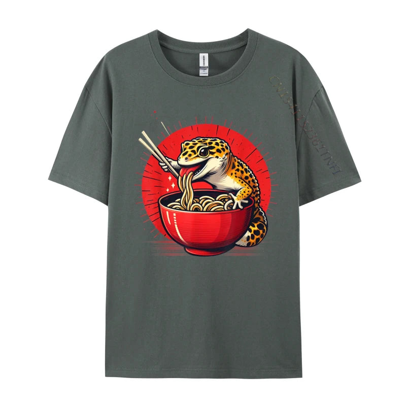 Kawaii Gecko Ramen 3D Printed Streetwear Tee – Premium Cotton Custom Graphic Shirt for Anime, Punk & Fashion Lovers - Premium tee from Lizard Vigilante - Just $23.88! Shop now at Lizard Vigilante