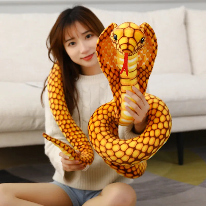 Colorful Simulated Cobra Plush Toy – Funny Stuffed Snake Plushies for Home Decor & Gifts (80/170/240cm) - Premium toy from Lizard Vigilante - Just $19.99! Shop now at Lizard Vigilante