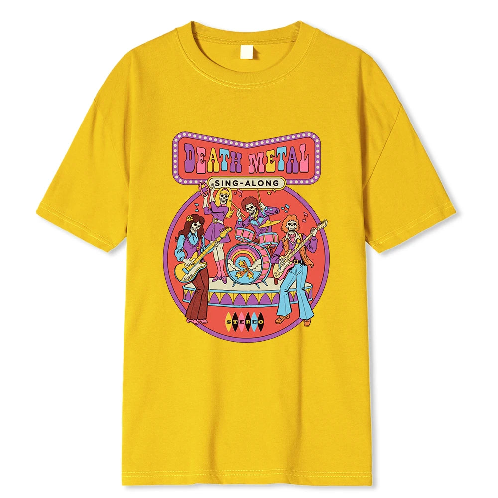 Stereo Devil's Music Sing Along Men T-Shirt High Quality Tee Horror Comic Series Clothes Breathable Tshirt Summer Loose Cotto Top - Premium T-Shirt from Lizard Vigilante - Just $22.99! Shop now at Lizard Vigilante