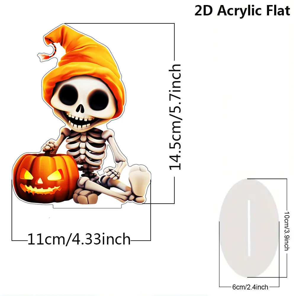 2D Acrylic Spooky Ghost & Pumpkin Hanging Decor | Halloween Swaying Ornaments for Window, Porch, Party Home Decoration Gift Set