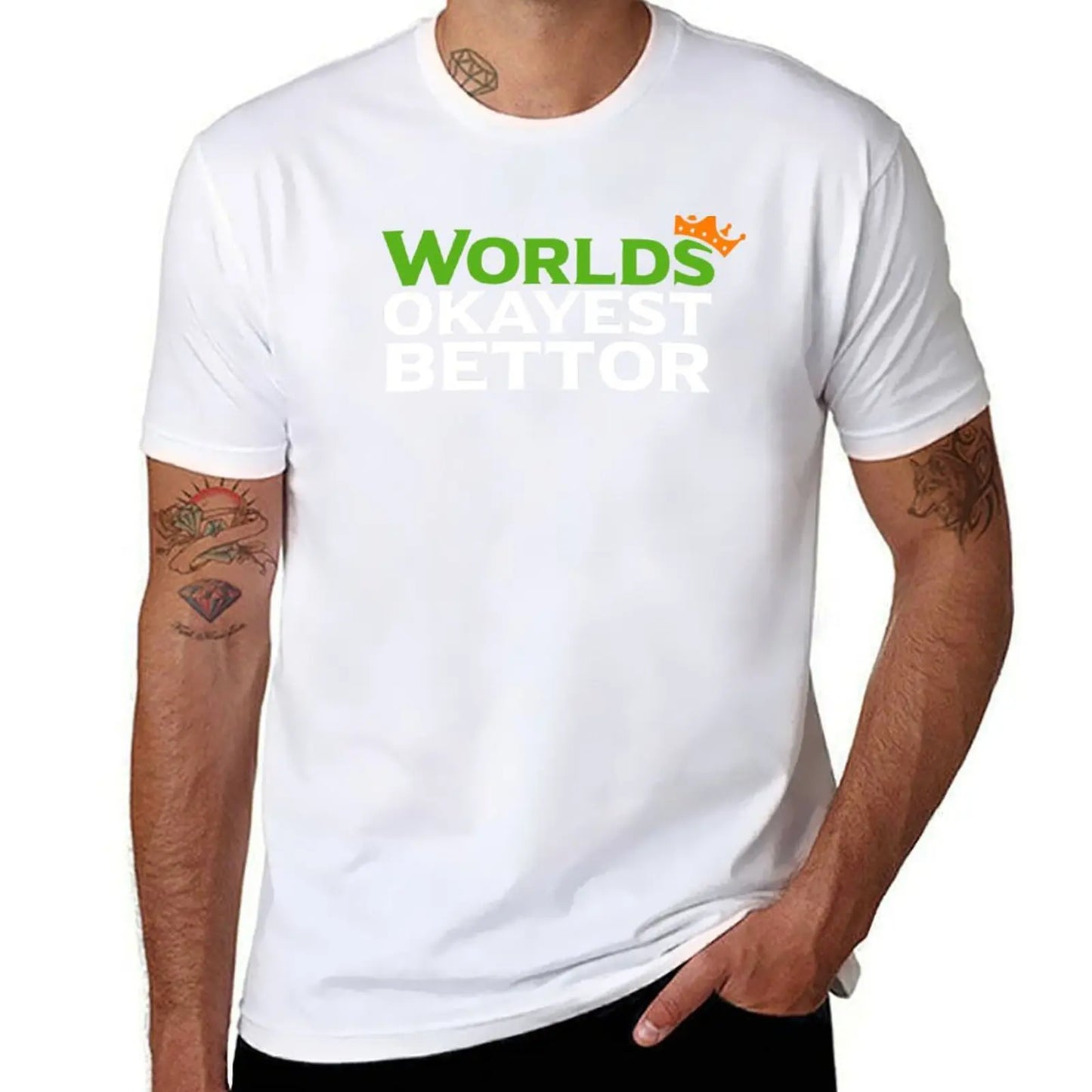 World's Okayest Bettor Funny Sports Betting T-Shirt – Football & Basketball Gambling Gift for Men - Premium  from Lizard Vigilante - Just $23.88! Shop now at Lizard Vigilante