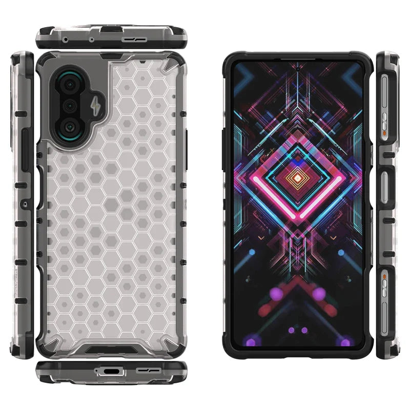 Shockproof Case for Redmi K40 Gaming Cover Xiaomi Redmi K40 Gaming New Transparent Honeycomb Clear Cover Redmi K40 Gaming Fundas