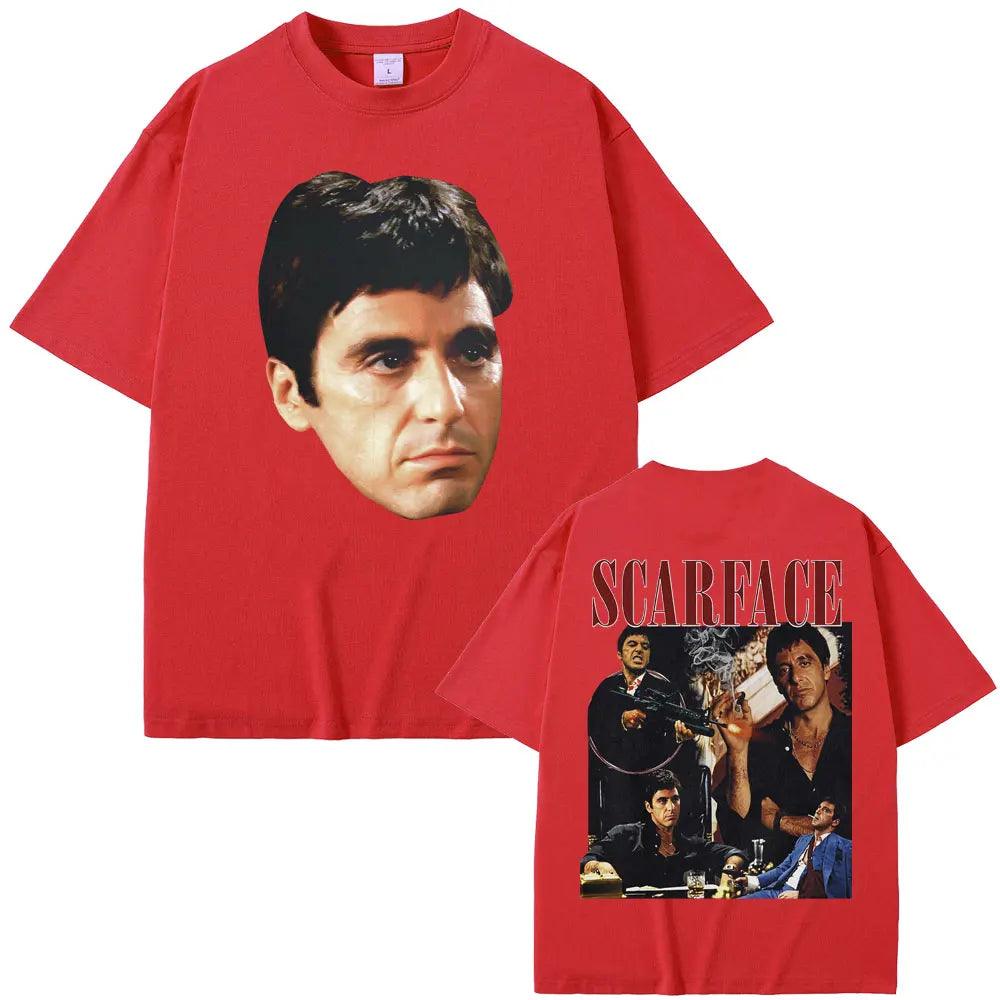 Scarface Al Pacino As Tony Montana T-shirts Graphic Print Men Hip Hop Rock T Shirts Male Oversized T Shirt - Premium T-Shirt from Lizard Vigilante - Just $23.99! Shop now at Lizard Vigilante