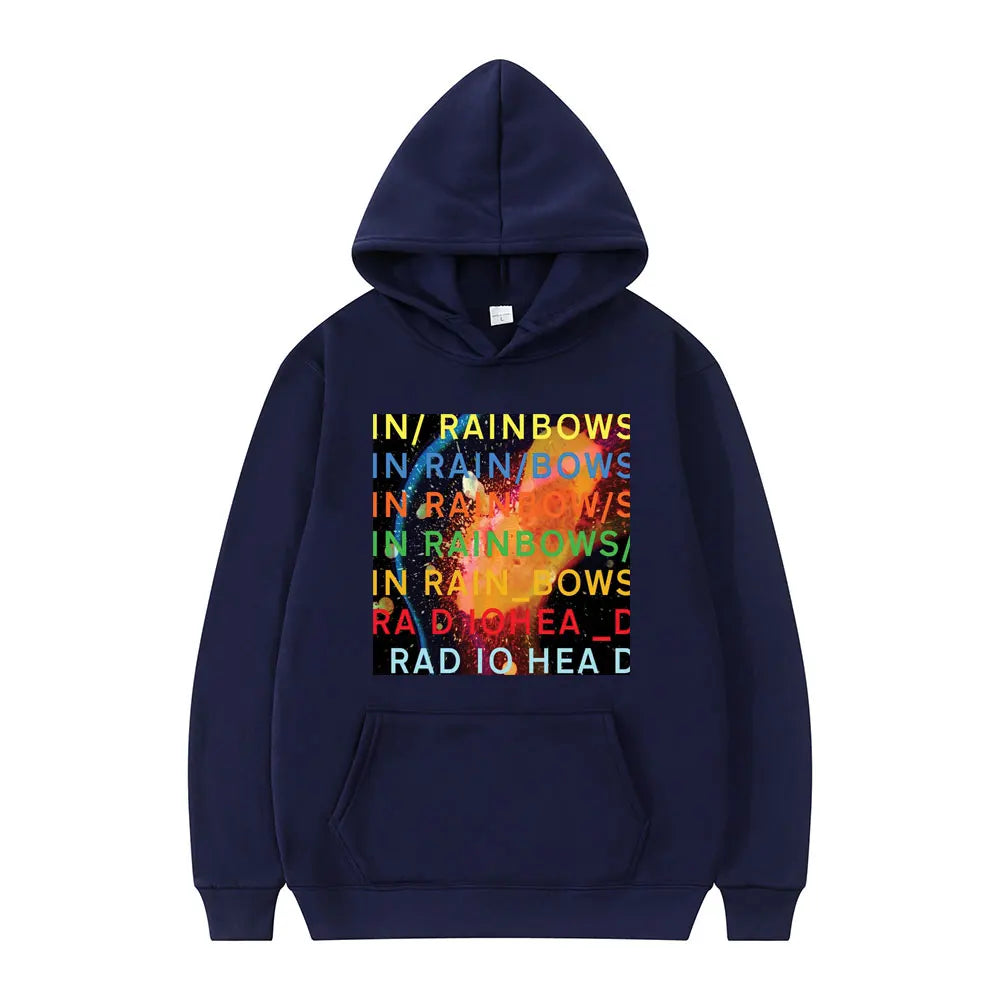 Vintage Radiohead "In Rainbows" Oversized Hoodie – Harajuku Streetwear for Men & Women - Premium Long-sleeve hoodie from Lizard Vigilante - Just $38.88! Shop now at Lizard Vigilante