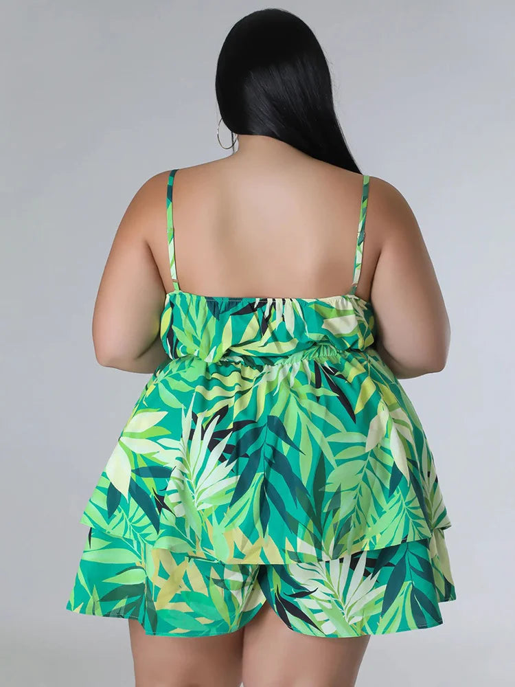 Wmstar Plus Size Jumpsuit Women Printed Slip Corset Sexy Shorts Playsuits Summer Romper Wholesale Dropshipping with Bandage 2023 - Premium  from Lizard Vigilante - Just $36.99! Shop now at Lizard Vigilante