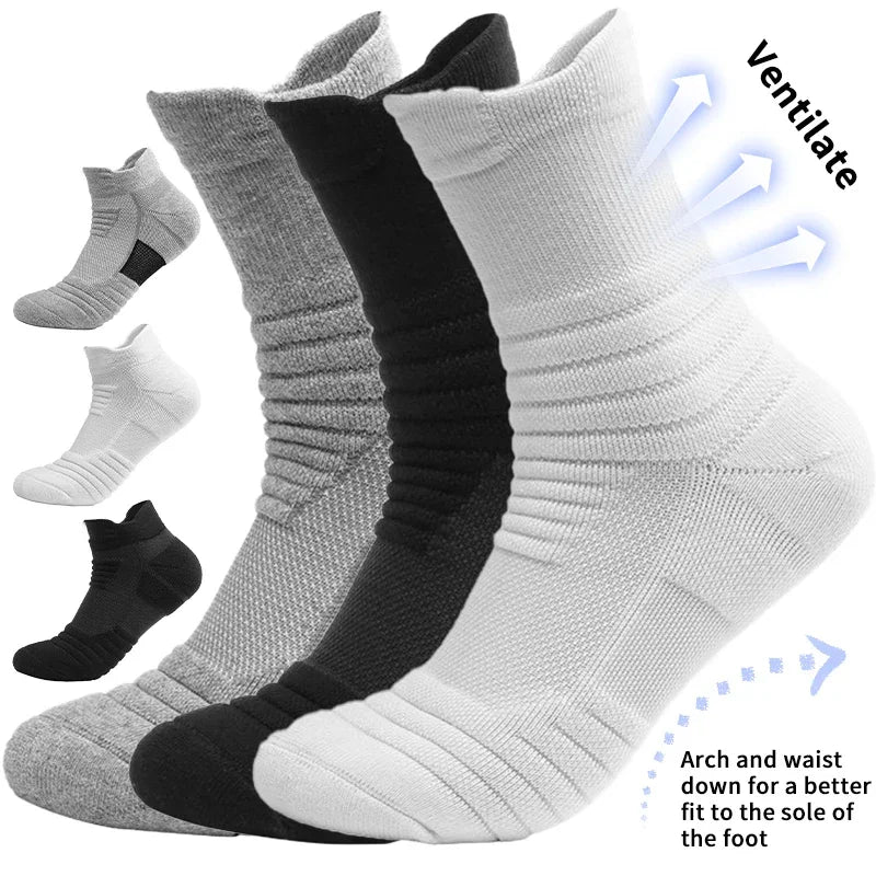 2 Pairs Anti-Slip Football & Basketball Socks - Breathable, Deodorizing Cotton Crew Socks for Men & Women - Premium Socks from Lizard Vigilante - Just $12.88! Shop now at Lizard Vigilante