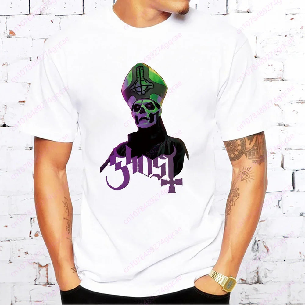 “ECHOES OF THE DAMNED” – GHOST Band Heavy Metal Tee for Men | Summer Fashion T-Shirt for the Loud, the Lost & the Legends - Premium t-shirts from dsers - Just $20.99! Shop now at Lizard Vigilante