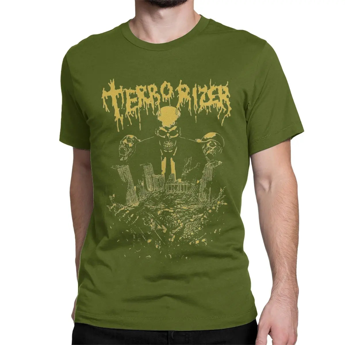 Terrorizer Vintage Black Metal T-Shirt Men Women Crewneck Pure Cotton Short Sleeve Tees Gift Clothes - Premium  from Lizard Vigilante - Just $18.99! Shop now at Lizard Vigilante