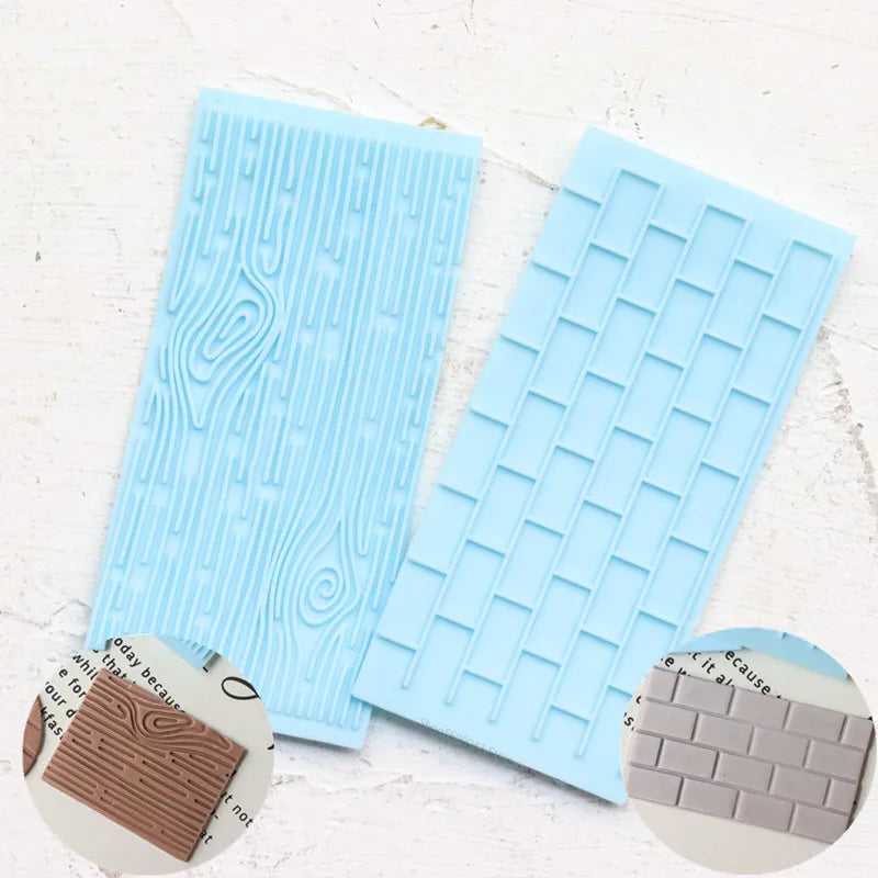 Pottery Texture Tool 2 PCS/SET Sculpture Model DIY Bark/Pebble/Wall/Floral Clay Printing Stencil Ceramic Relief Clay Stamp Tool