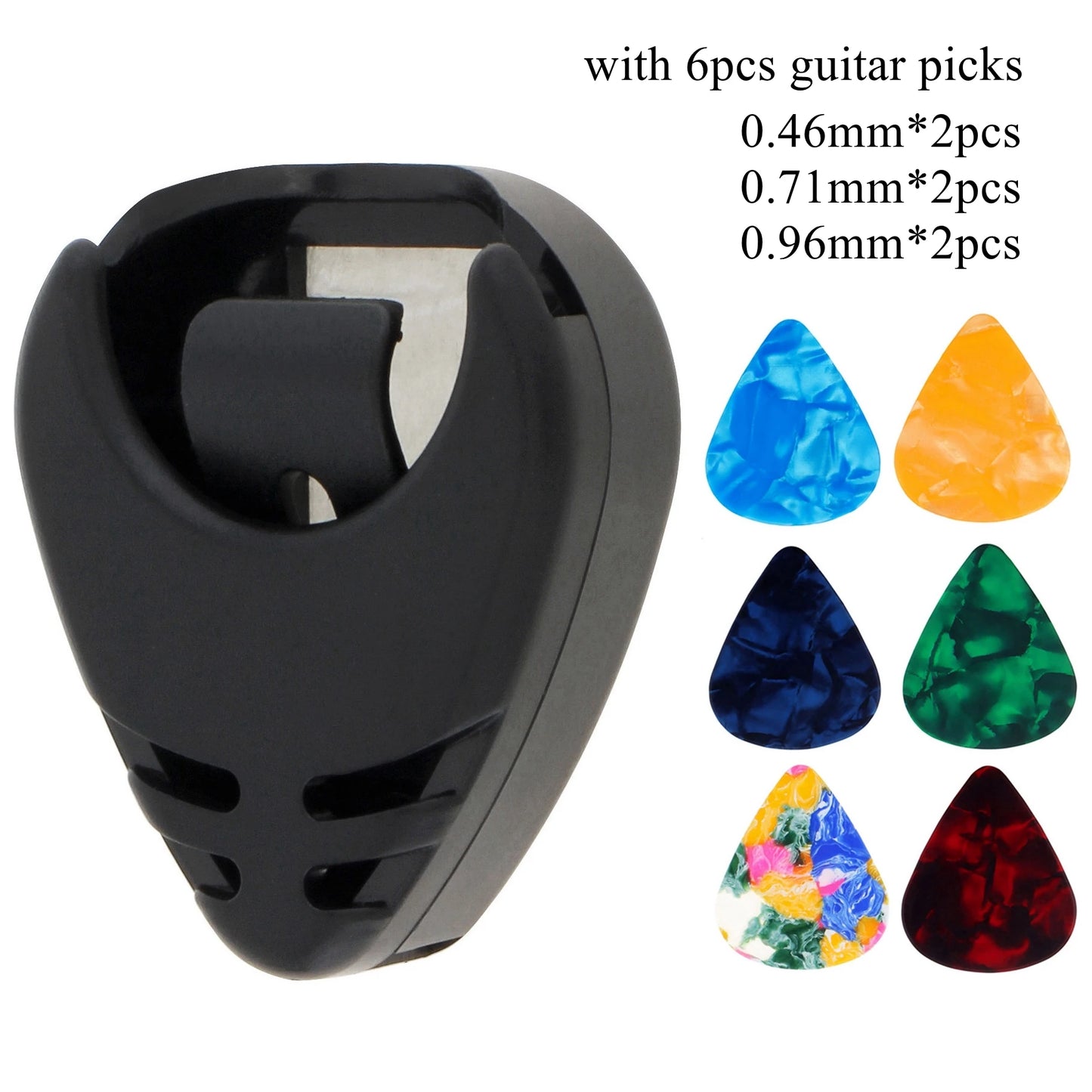 Black Plastic Stick on Guitar Pick Holder for Acoustic Ukulele / Guitar / Bass with Adhesive Back, Convenient Picks Placement - Premium pick holder from Lizard Vigilante - Just $8.99! Shop now at Lizard Vigilante