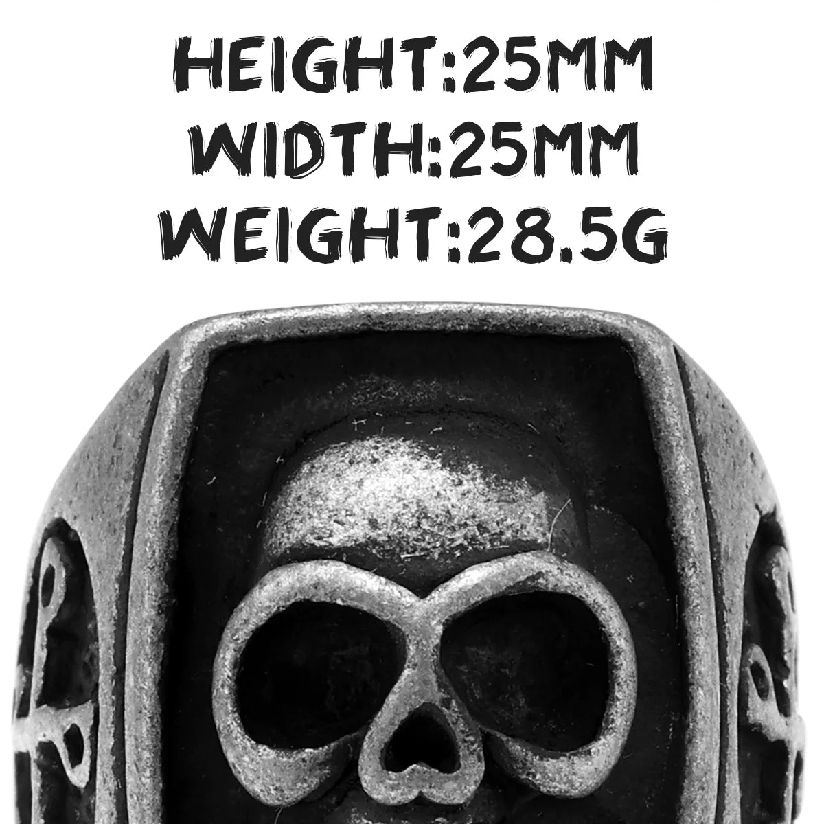 Phantom Skull Men's Stainless Steel Ring | Vintage Black Gothic Punk Rock Jewelry for Men & Women | Simple Fashion Accessories - Premium ring from Lizard Vigilante - Just $19.99! Shop now at Lizard Vigilante