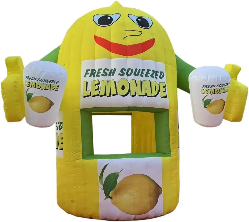 9.2ft Inflatable Lemonade Stand Concession Booth with Lemon Drink Kiosk – Vibrant & Fun Food Sales Tent for Promotions, Events, & Parties – Complete with Air Blower - Premium bounce houce from Lizard Vigilante - Just $1001.08! Shop now at Lizard Vigilante