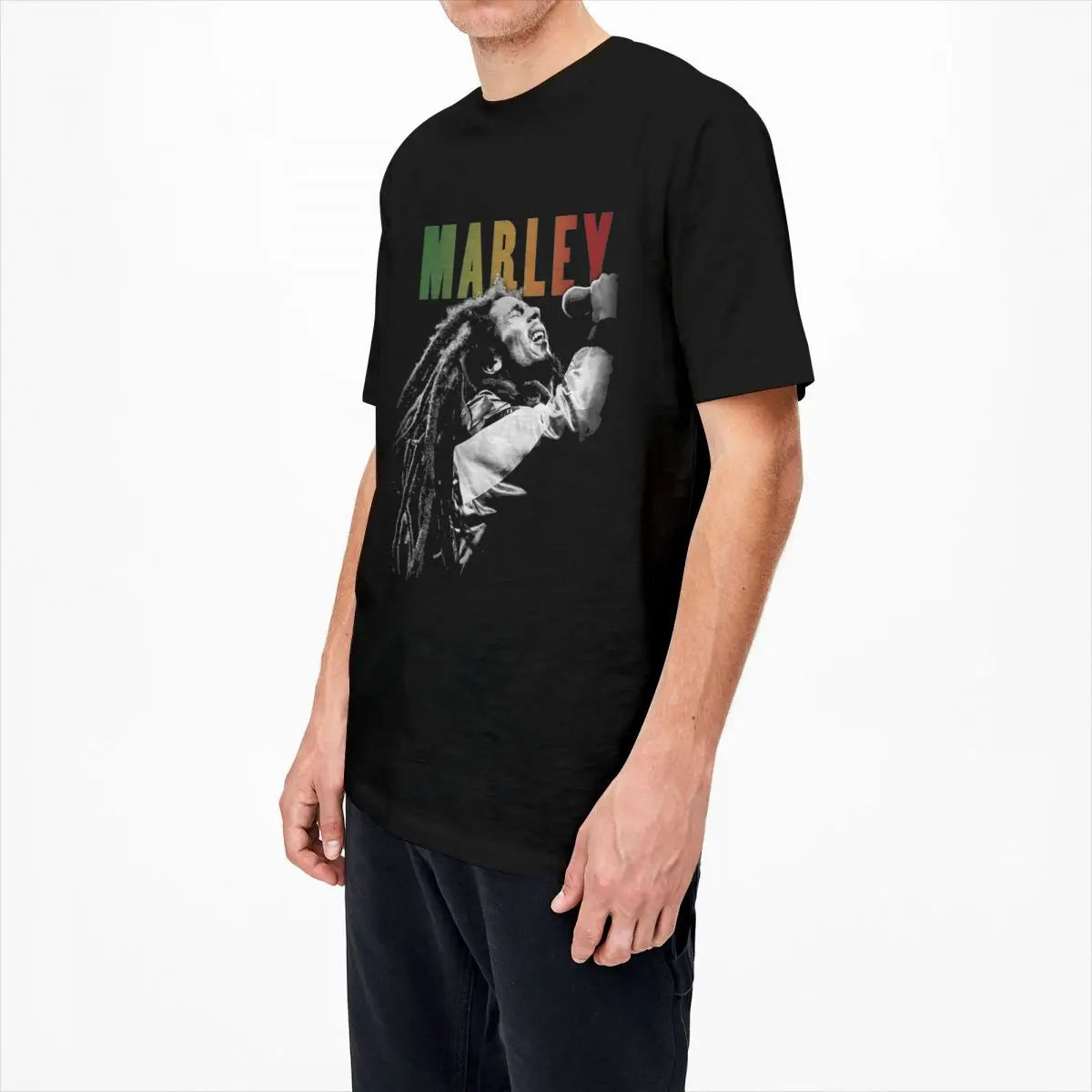 Bob Marley Harajuku Music T-Shirt – Men’s 100% Cotton Short Sleeve Cool Summer Tee - Premium T-Shirt from Lizard Vigilante - Just $23.88! Shop now at Lizard Vigilante