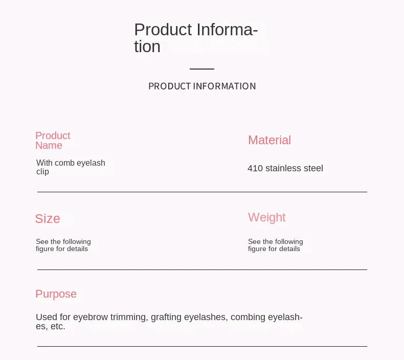 1 Pc Eyelash Comb Tweezers Stainless Steel Anti-Static Non-Magnetic Professional  Lashes Extension Tweezers Makeup Tools