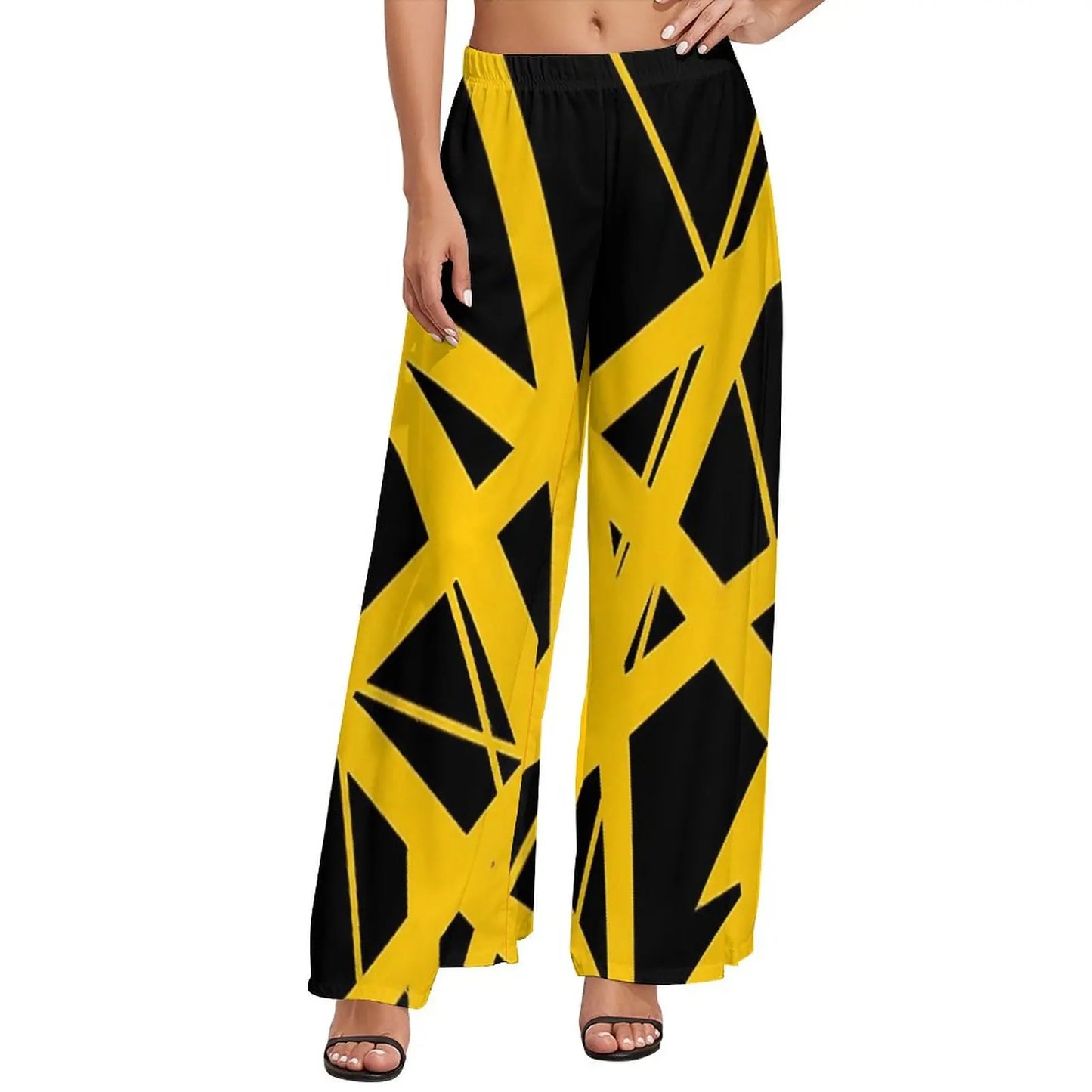 Vintage Van Halen Women's Wide Leg Casual Trousers – High Waist Street Fashion Gift - Premium pants from Lizard Vigilante - Just $45.88! Shop now at Lizard Vigilante