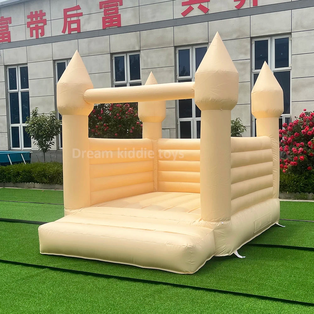 Inflatable Beige Bounce House – Commercial PVC Bouncy Castle for Kids and Adults - Premium bounce house from Lizard Vigilante - Just $739.99! Shop now at Lizard Vigilante