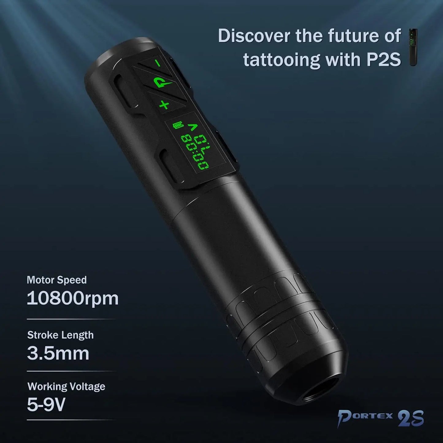 EZ Portex 2S Warpaint Kit — Wireless Tattoo Pen With OLED Power Pack & 50 EZ Cartridges (Brushless Swiss Fury)