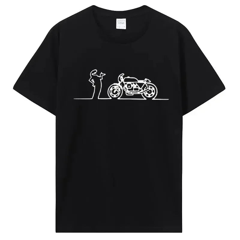 Moto Guzzi La Linea Guzzisti Nomads T-Shirt – Stylish Casual Cotton Tee for Men and Women, Perfect for Streetwear and Daily Life - Premium tee from Lizard Vigilante - Just $23.88! Shop now at Lizard Vigilante