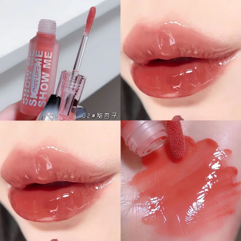 MISS LARA Show Me Cheap Lipstick Mirror Watery Glass Lip Gloss Moisturizes Whitens Atmosphere Pure Girly Lip Gloss Cosmetics Hot