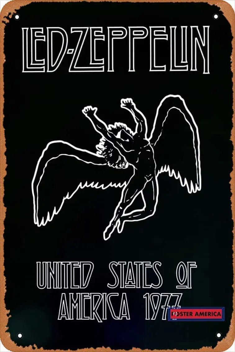 Metal sign Led-Zeppelin United States Of America Poster Metal Sign Wall Decor Garage Shop Bar Living Room Wall Art Tin Sign 8 X - Premium tin sign from Lizard Vigilante - Just $17.99! Shop now at Lizard Vigilante