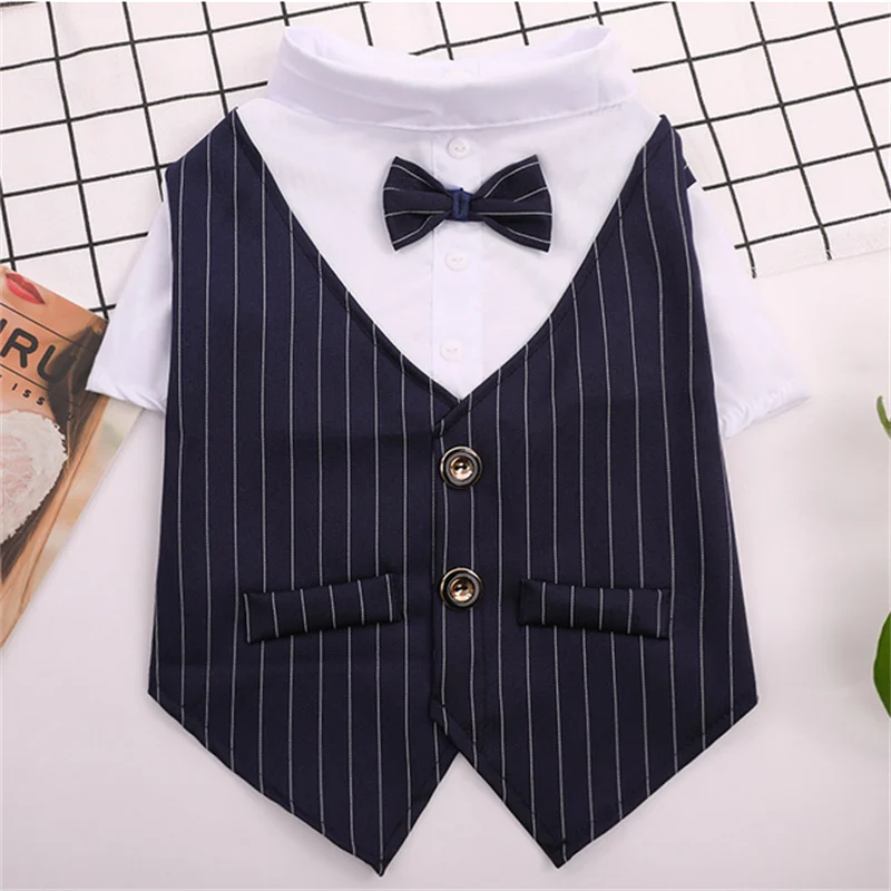 Dog Tuxedo Dog Suit Puppy Pet Tuxedo Wedding Party Costume Dog Prince Bow Tie Shirt Formal Dog Weeding Attire Dogs Cats Clothes - Premium  from Lizard Vigilante - Just $6.99! Shop now at Lizard Vigilante