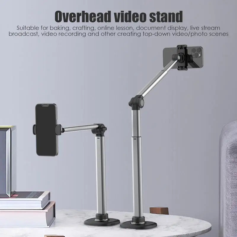 Overhead Phone Mount Overhead Tripod Phone Mount 360 Degree Rotating Aluminum Desktop Stand For Vlogging Photography Online - Premium phone stand from Lizard Vigilante - Just $23.99! Shop now at Lizard Vigilante