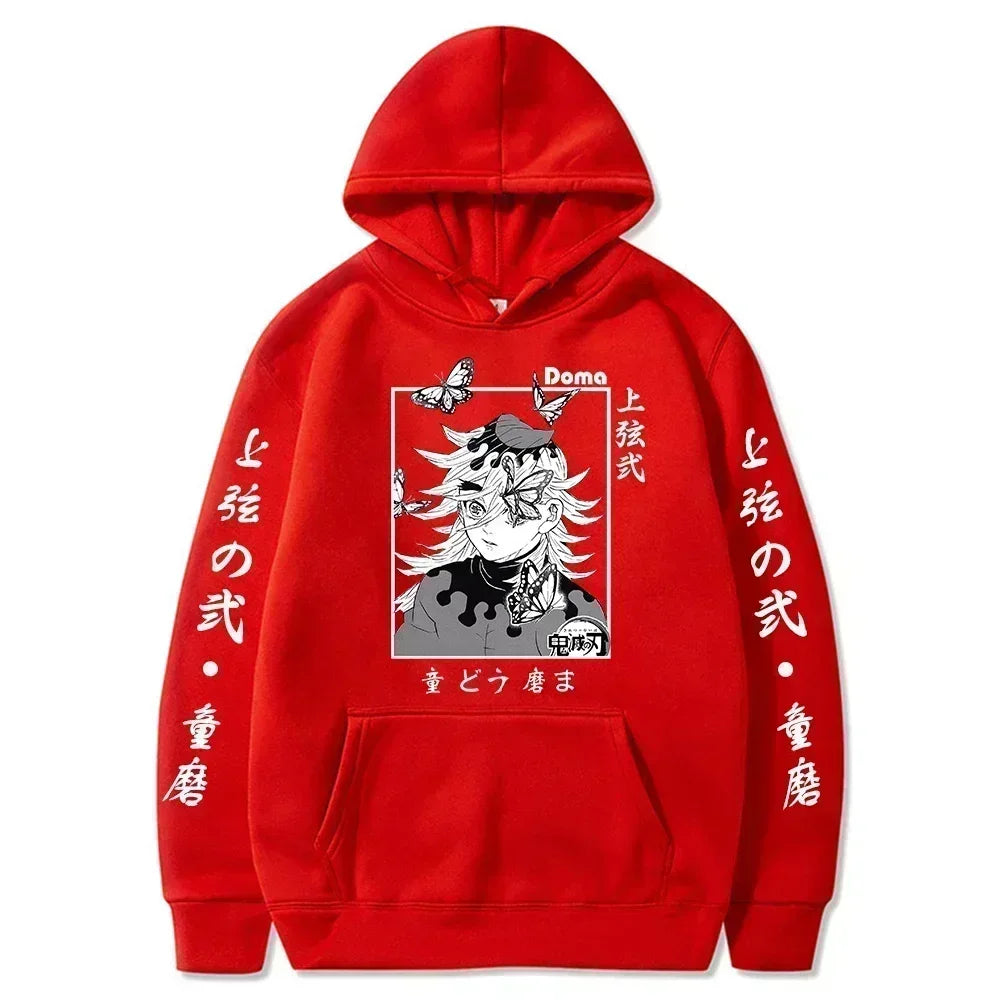 Demon Slayer Douma Fleece Hoodie – Bold Anime Harajuku Streetwear for Men & Women – Vibrant Autumn Warm Pullover Fashion - Premium Hoodie from Lizard Vigilante - Just $48.88! Shop now at Lizard Vigilante