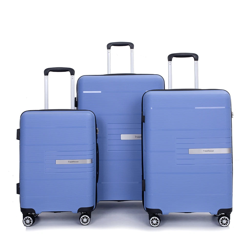 Travelhouse Hardshell Suitcase PP Luggage Sets Lightweight Durable Suitcase with TSA Lock,3-Piece Set (20/24/28) - Premium  from Lizard Vigilante - Just $180.99! Shop now at Lizard Vigilante