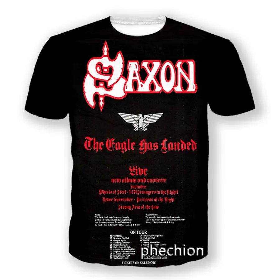 Saxon Band 3D Print Men T Shirt Heavy Metal Rock Group Women Tshirt Unisex Clothing Top - Lizard Vigilante