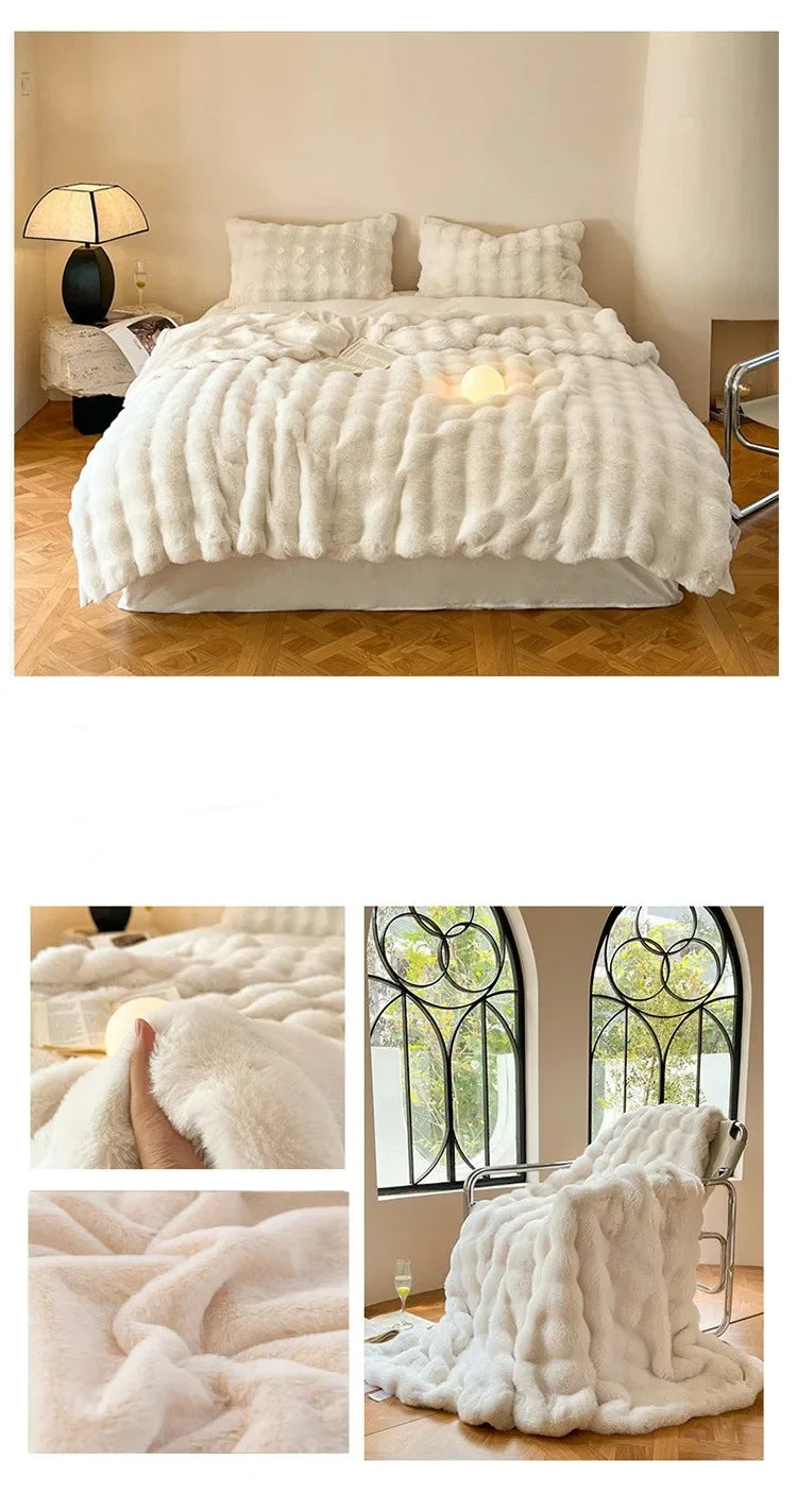 Heavy Luxe Faux Fur Chaos Blanket – Plaid Panther Edition - Premium blanket from dsers - Just $24.99! Shop now at Lizard Vigilante