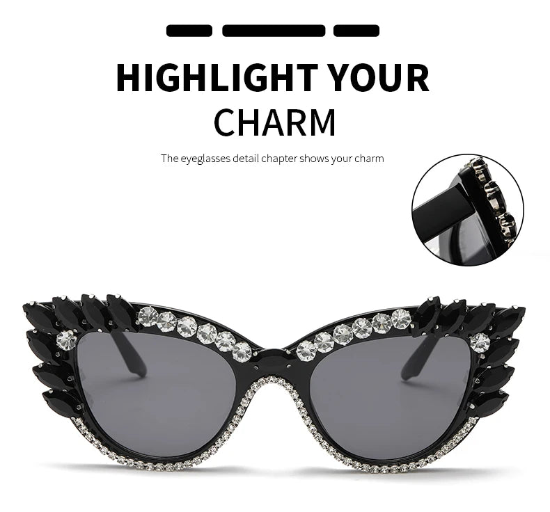 “Diamond Eyes 23241” – Chaos-Cat UV400 Big Gem Sunglasses for Max Drama & Minimal Subtlety | Gradient Polycarbonate Cat Eye Spectacles - Premium shades from dsers - Just $10.99! Shop now at Lizard Vigilante