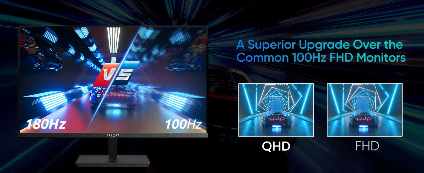 New ARZOPA 27inch 180Hz 2K FastIPS QHD PC Monitor 1ms FreeSync Gaming monitor,M1RC