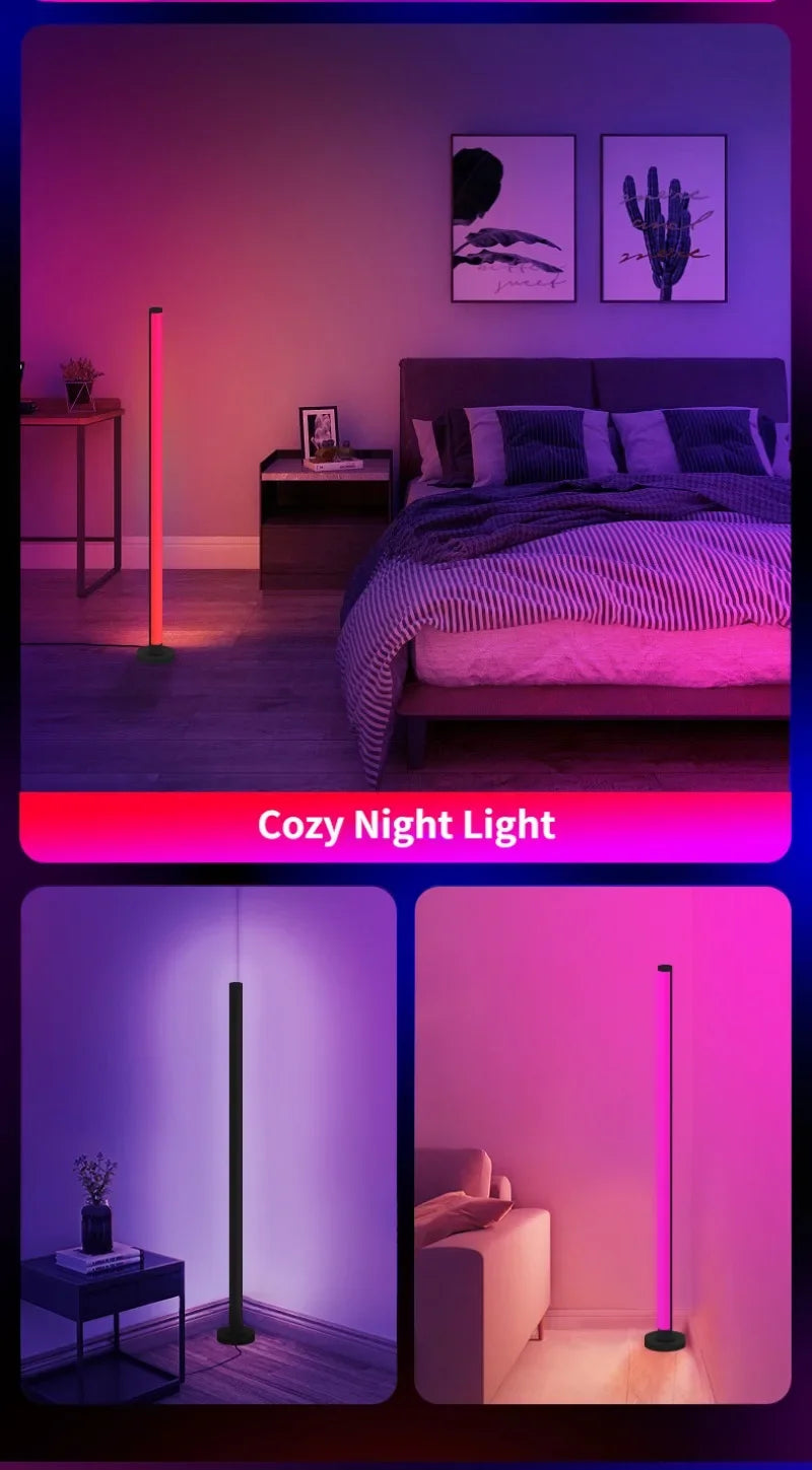 Smart RGB Floor Lamp with Music Sync  Modern Mood Lighting LED Stand Lights for Bedroom Game Room Living Room Decor - Premium  from Lizard Vigilante - Just $56.99! Shop now at Lizard Vigilante