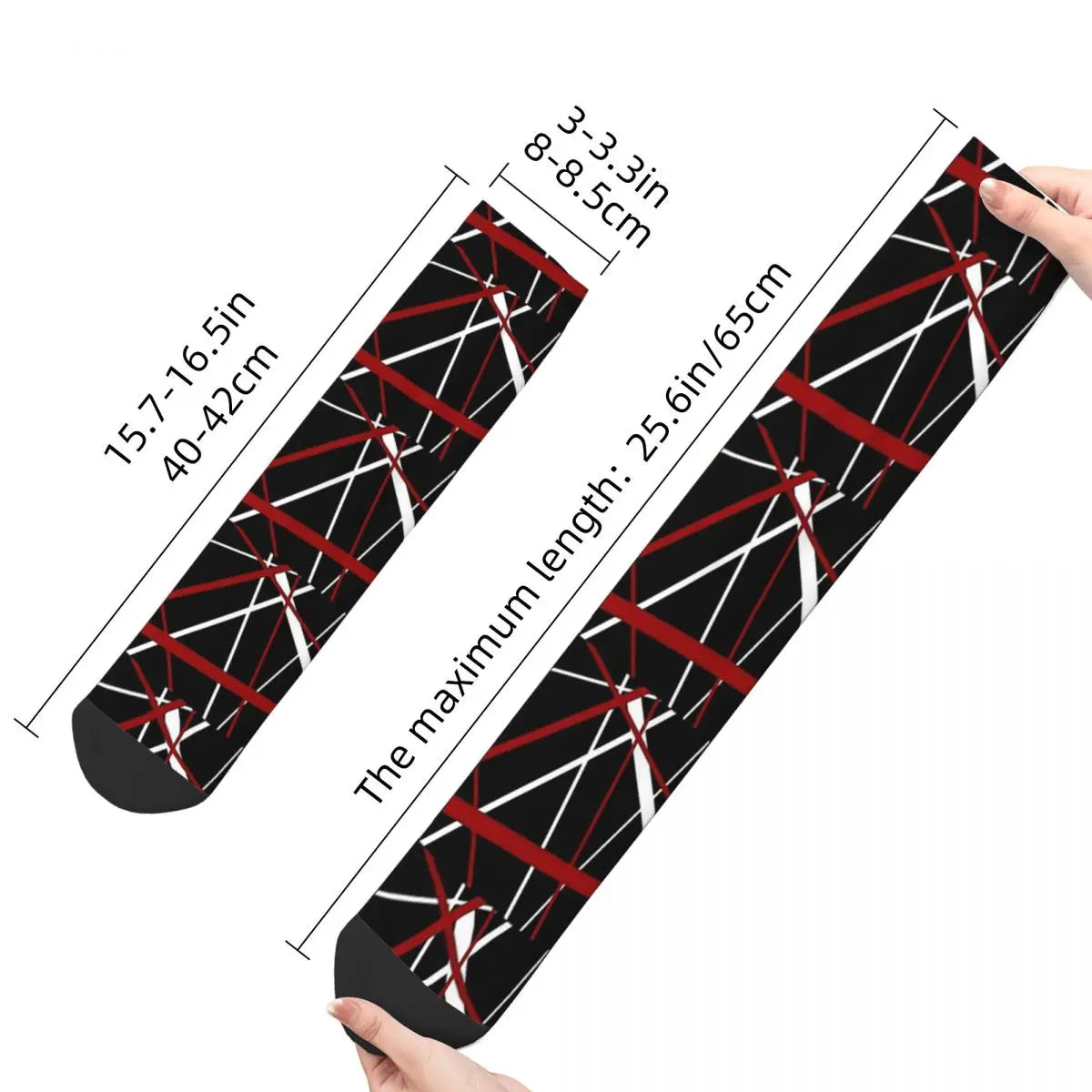 Van Halen Black Stripes Novelty Socks: A Must-Have for Rock Fans - Premium socks from Lizard Vigilante - Just $17.88! Shop now at Lizard Vigilante