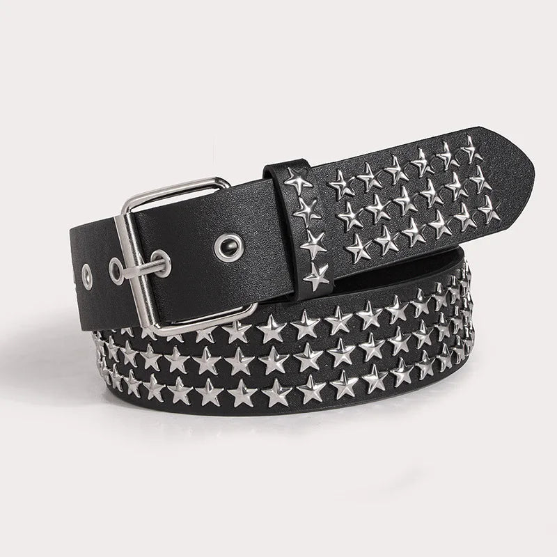 Gothic Punk Faux Leather Belt - Adjustable Unisex Wide Belt - Premium belt from Lizard Vigilante - Just $26.99! Shop now at Lizard Vigilante