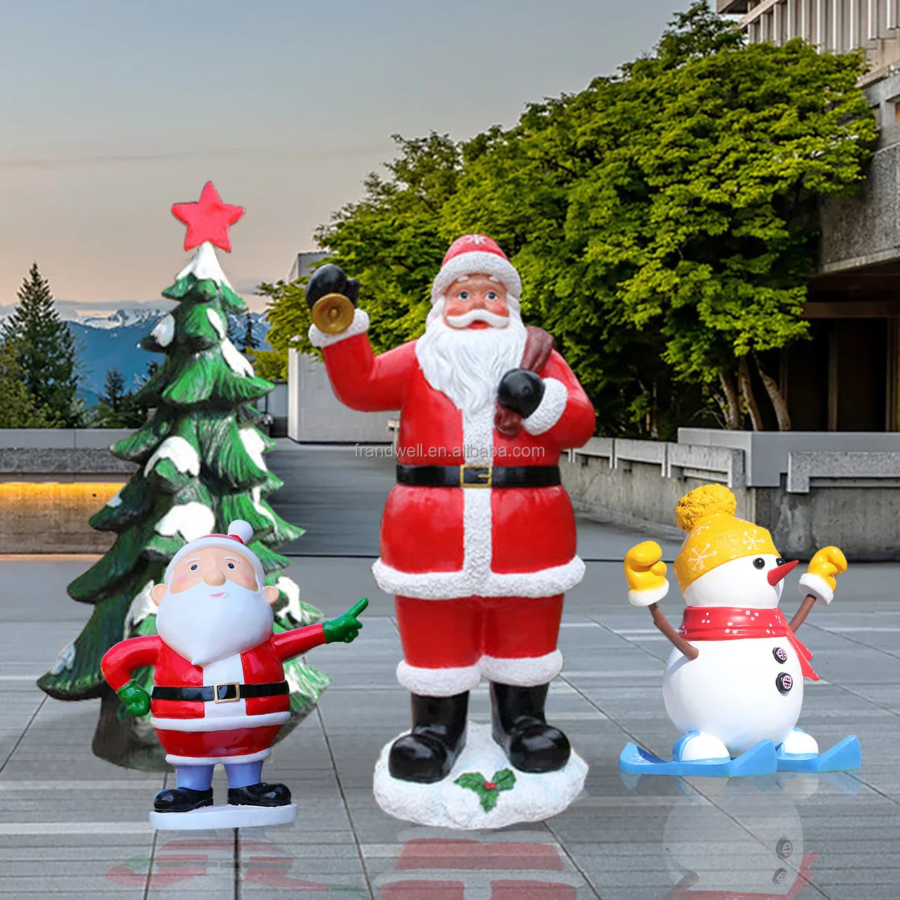 Outdoor Christmas Tree Decoration Life Size Christmas Statue For Sale