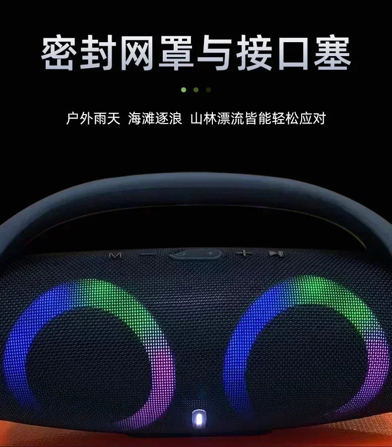 Portable Waterproof 100W High Power Bluetooth Speaker RGB Colorful Light Wireless Subwoofer 360 Stereo Surround TWS FM Boom Box