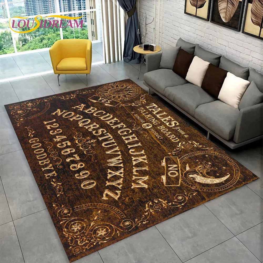 The Witchcraft Gothic Ouija Area Rug: LOUSIDREAM 3D Printed Tarot Carpet for Living Room & Bedroom