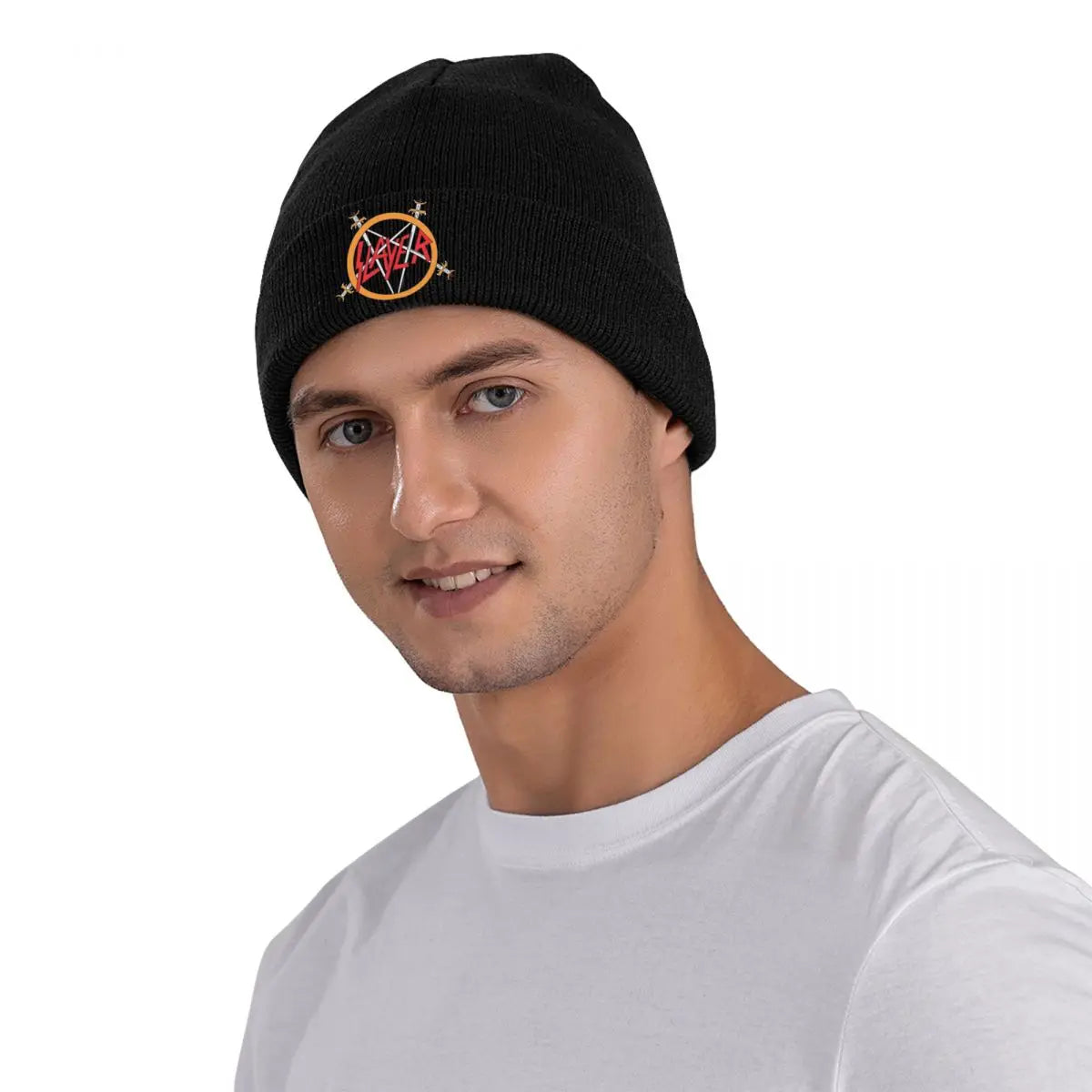 Slayers Logo Knitted Beanie – Warm Winter Hat for Men & Women | Unisex Autumn Color Cap - Premium unisex beanie from Lizard Vigilante - Just $19.88! Shop now at Lizard Vigilante