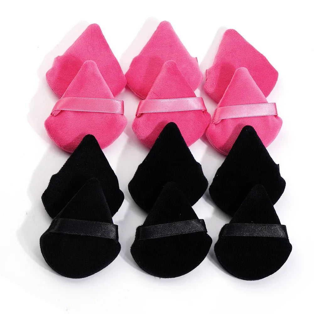 Wholesale 10/ 12 Pcs Triangle Powder Puff Wet Dry Use For Loose Powder Liquid Cosmetic Soft Plush Powder Puff Makeup Foundation