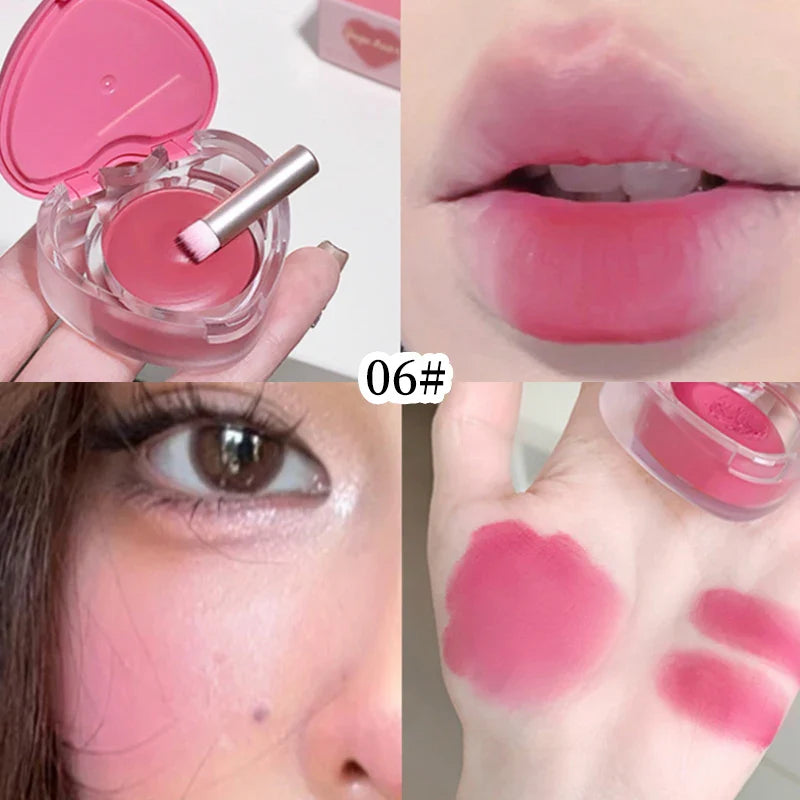 Gegebear Heart-Shaped Lip and Cheek Balm — Fine-Milled, Soft Matte Finish with Delicate Pink Tones for a Blushing Look