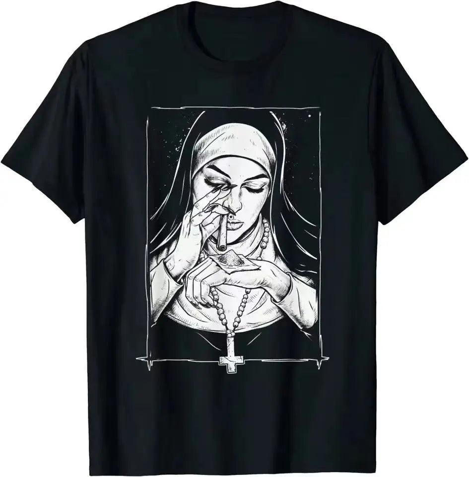 Nun Snorts T Shirt Free Harajuku Casual New Arrival Summer Men Print T Shirt Casual Male's Tops - Lizard Vigilante