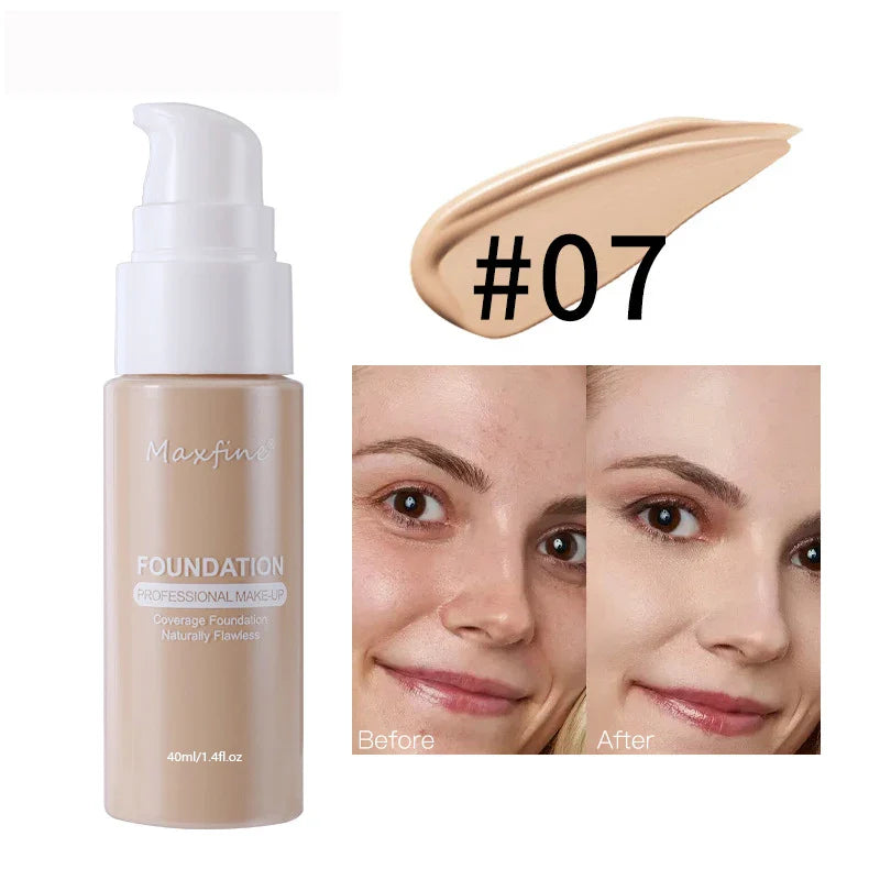 1PCS 12 Color Liquid Foundation Powder Is Light And Delicate Moisturizing High Coverage Easy To Apply And Long Lasting