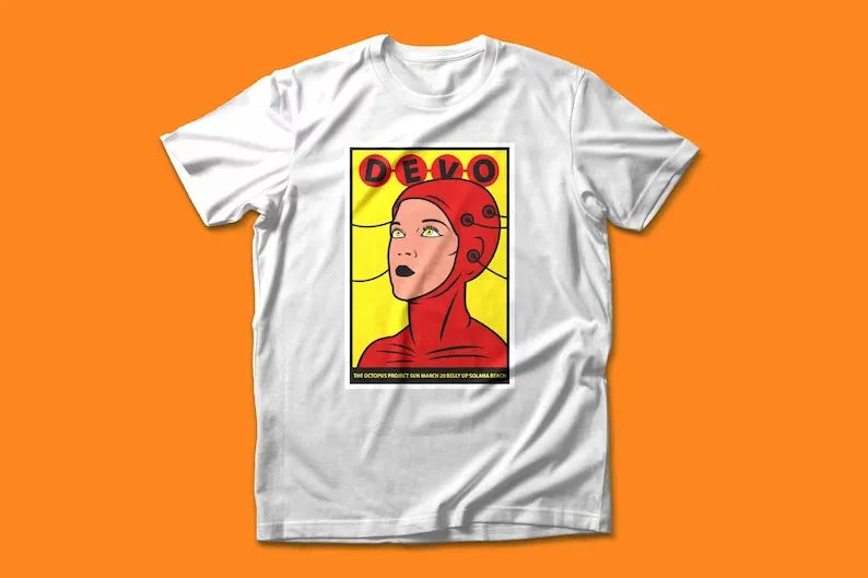 New Devo Band T-Shirt – All Size Casual Cotton Tee with Print for Music Lovers - Premium T-shirt from Lizard Vigilante - Just $32.88! Shop now at Lizard Vigilante